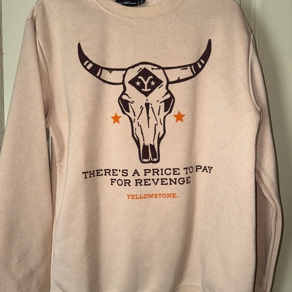 Cream Crewneck Sweatshirt  with Yellowstone Graphic Design - Picture 1 of 5